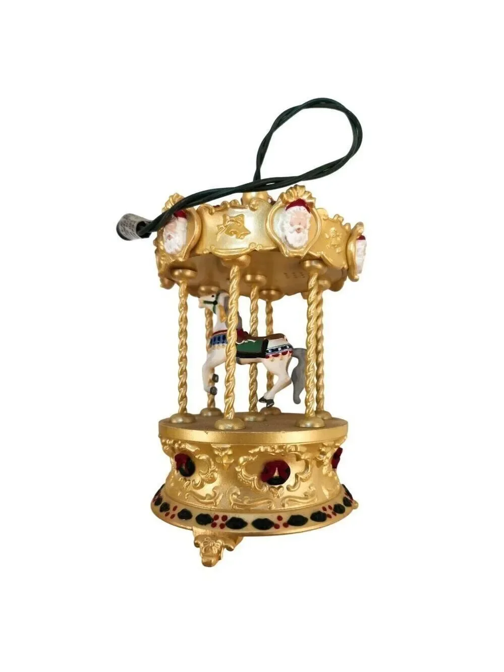 Hallmark Keepsake 1994 Gold Carousel Ornament Tobin Fraley Musical Lights